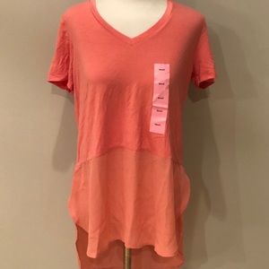 PREMISE Peach Blossom Tunic With High/Low Hem